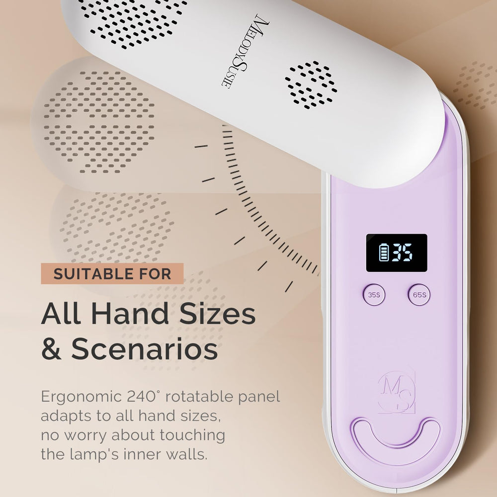 MelodySusie P-PLUS20F portable nail lamp for on‑the‑go use.