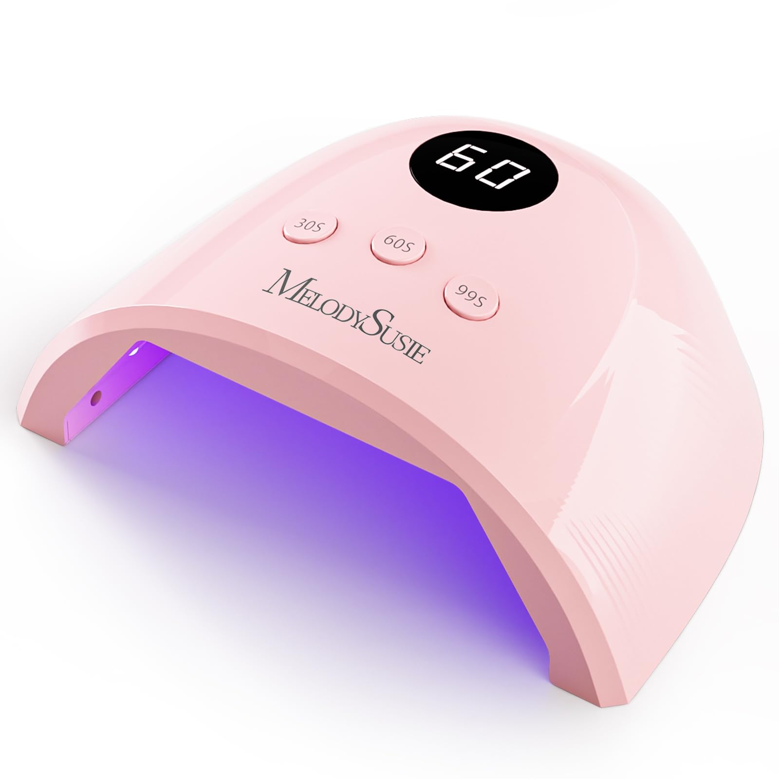MelodySusie P-Plus30F nail lamp in a closed box for compact storage.