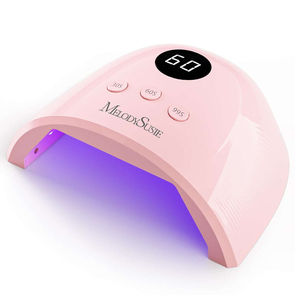 MelodySusie P-Plus30F nail lamp in a closed box for compact storage.