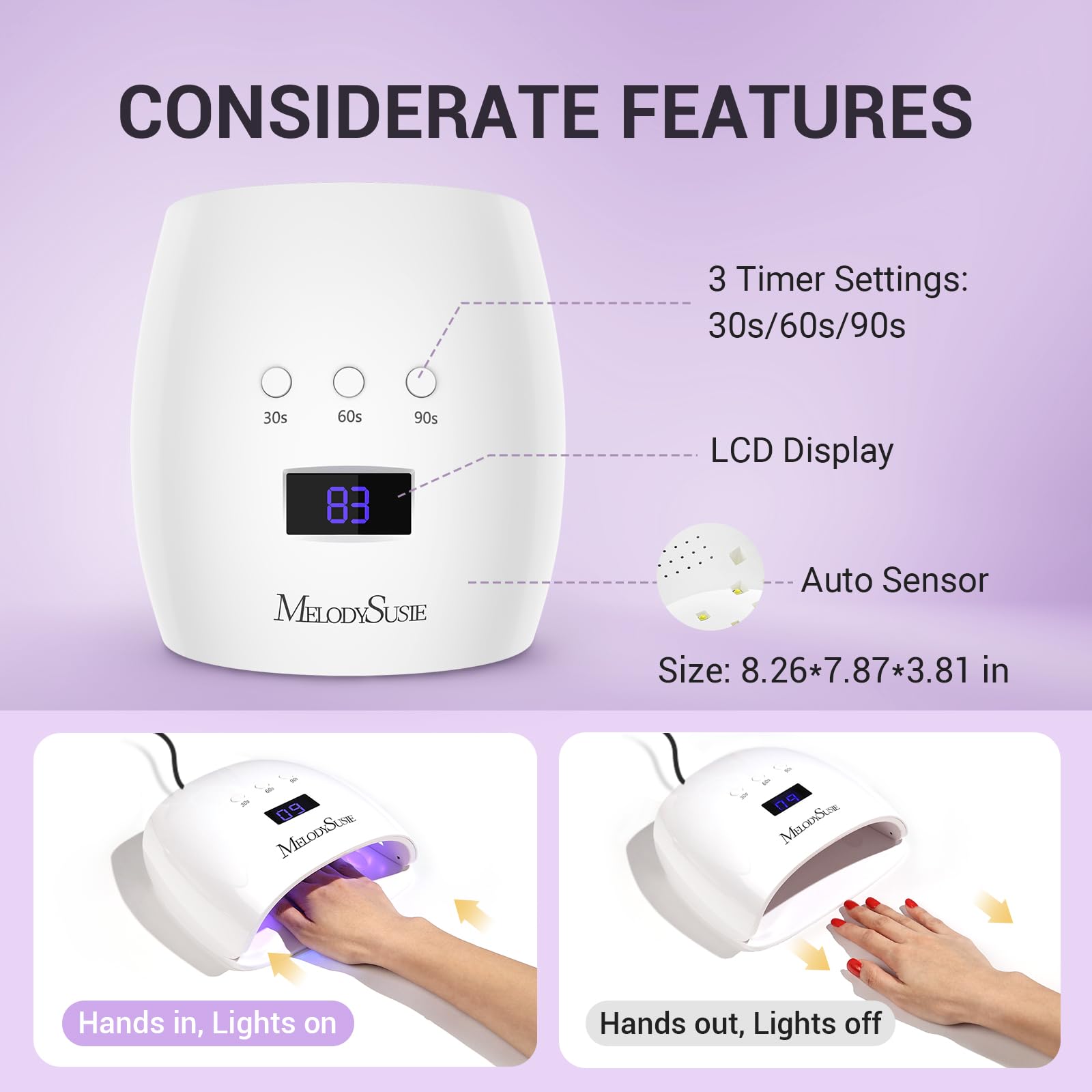 MelodySusie P-Plus30I compact design fits small spaces for home nail care.