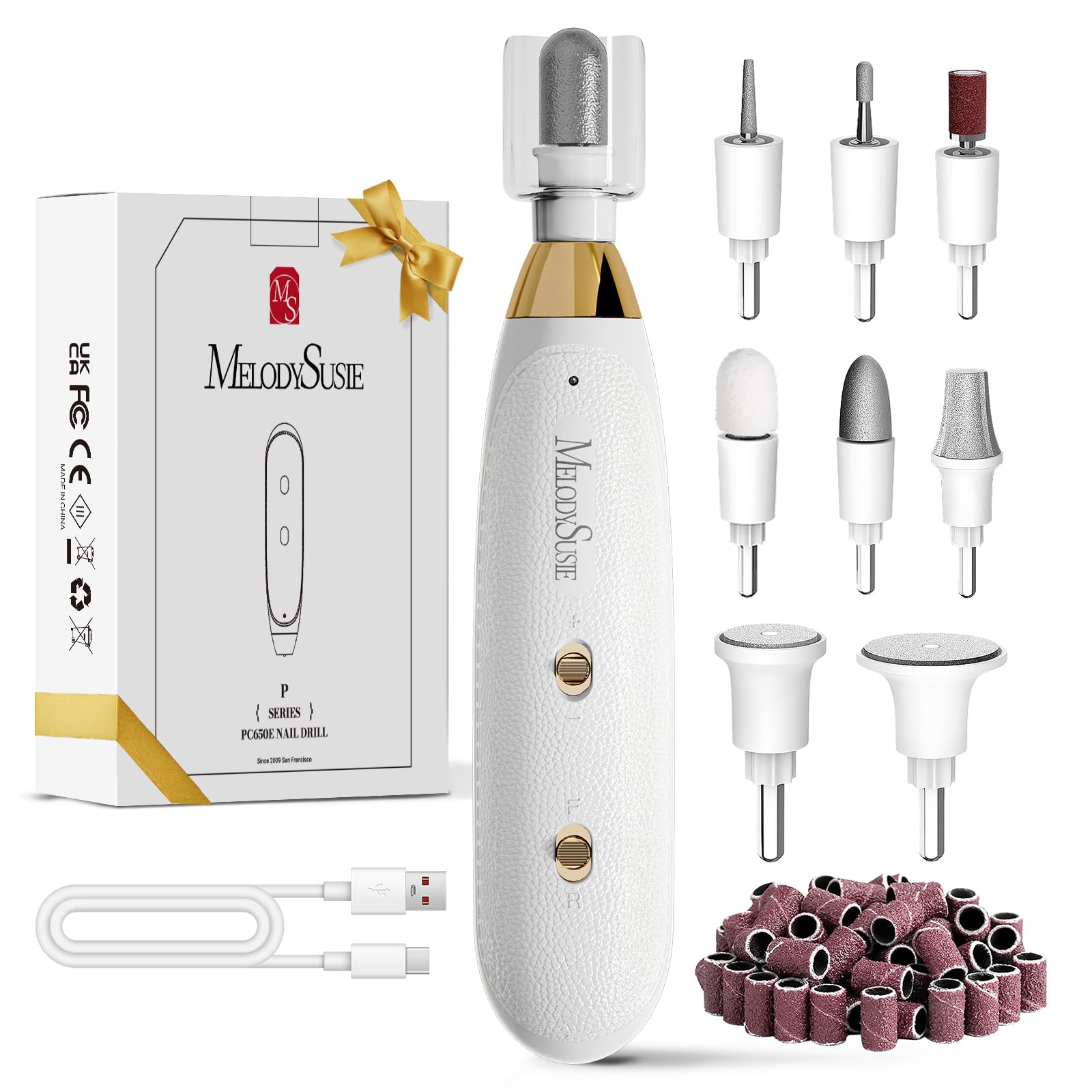 MelodySusie PC650E cordless E-file kit for precise at-home nail care.