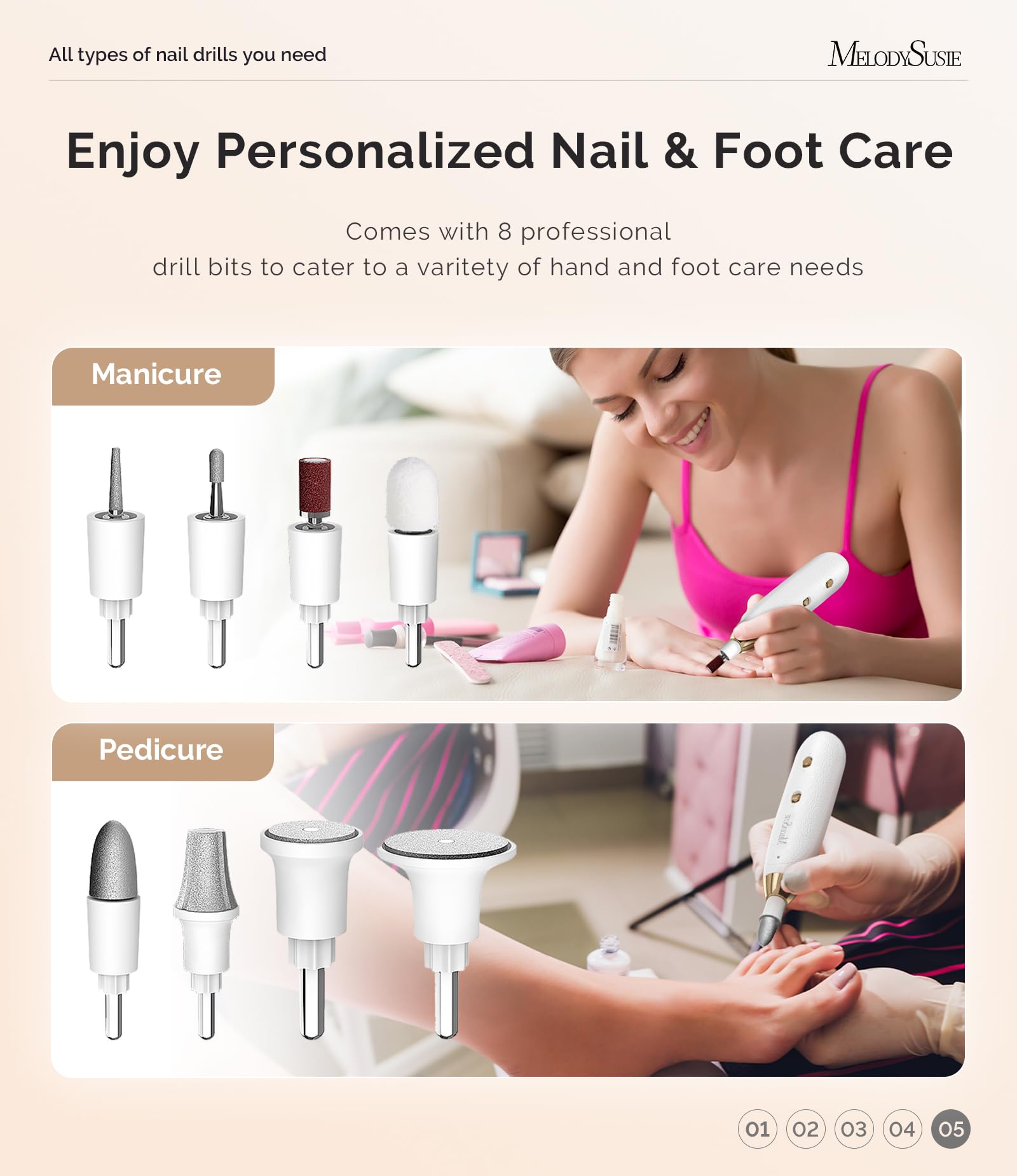 MelodySusie PC650E salon-grade nail care kit, ideal for gifting.