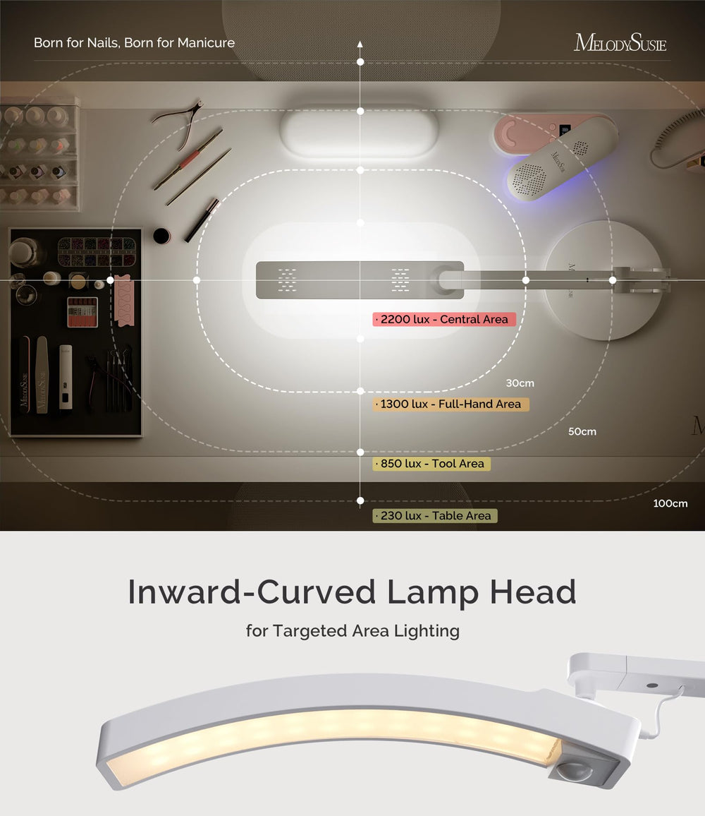 MelodySusie S-Pro29G magnetic UV curing lamp attachment allows quick touch-ups on demand.