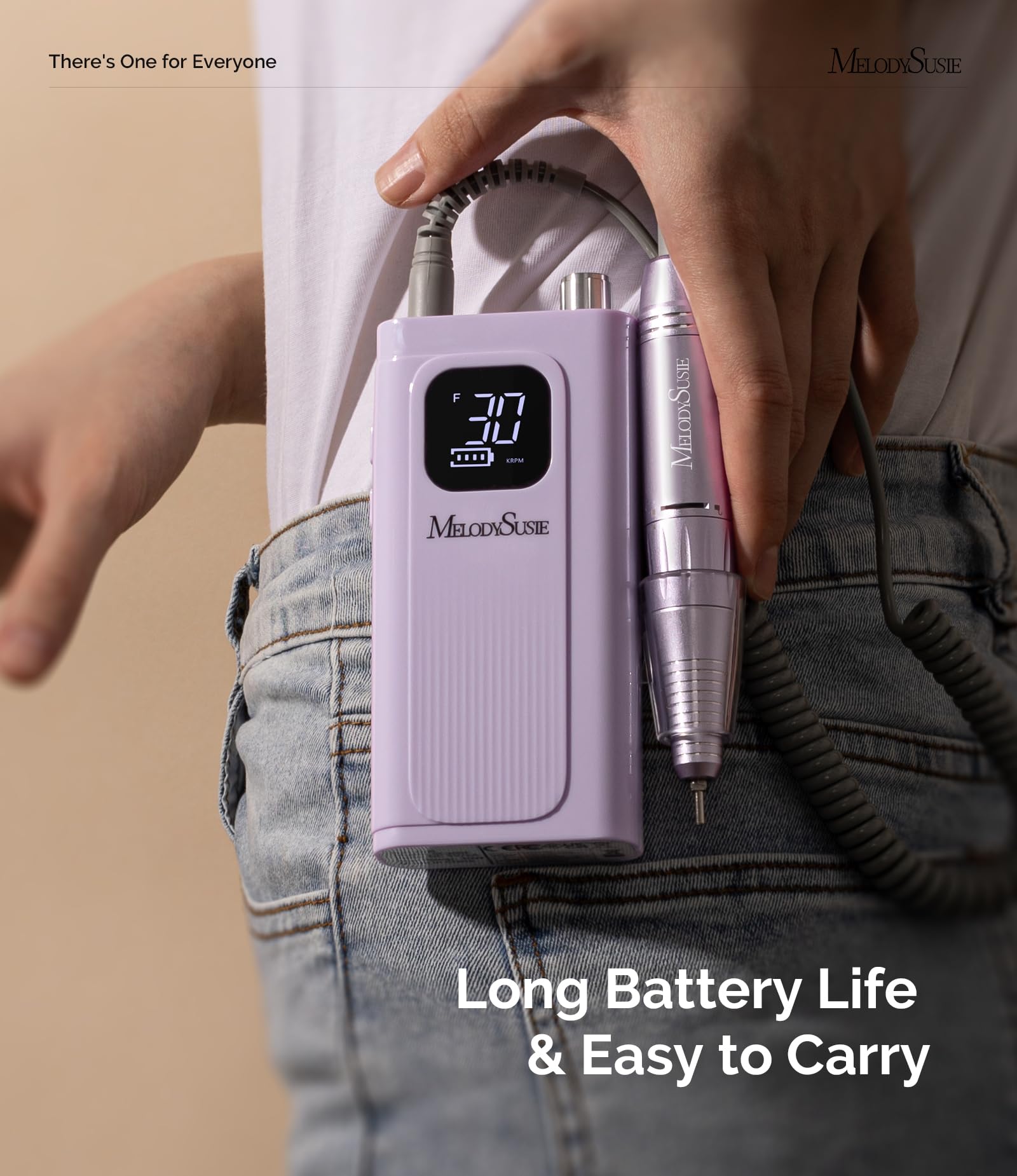 Includes 6 drill bits and 56 sanding bands for versatile nail work