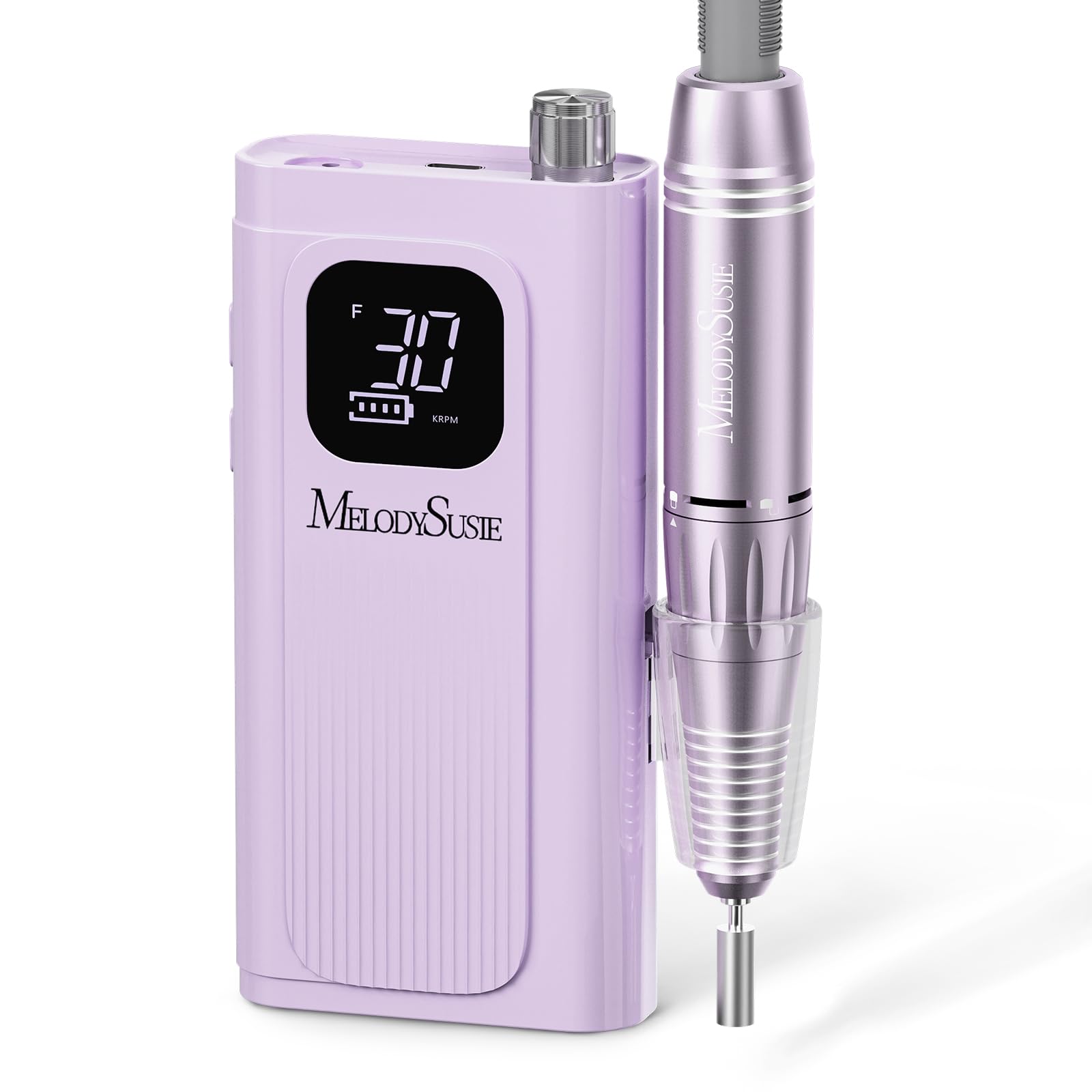 MelodySusie SC300F cordless nail drill with LCD display for precise RPM control in manicures