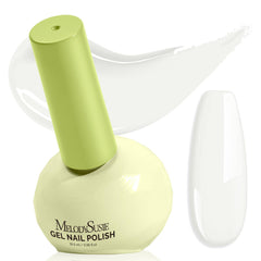 MelodySusie white gel polish in tilt bottle for easy access and precise application.