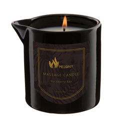 MELONY massage oil candle packaging highlights Blackberry Bay scent for home spa