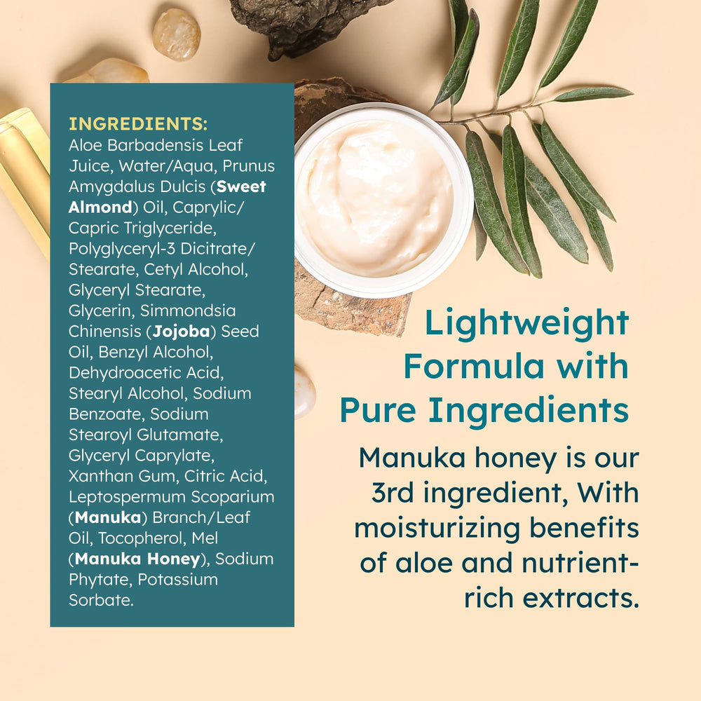 Melora Manuka Honey Body Lotion hydration pump illustrates convenient daily use.