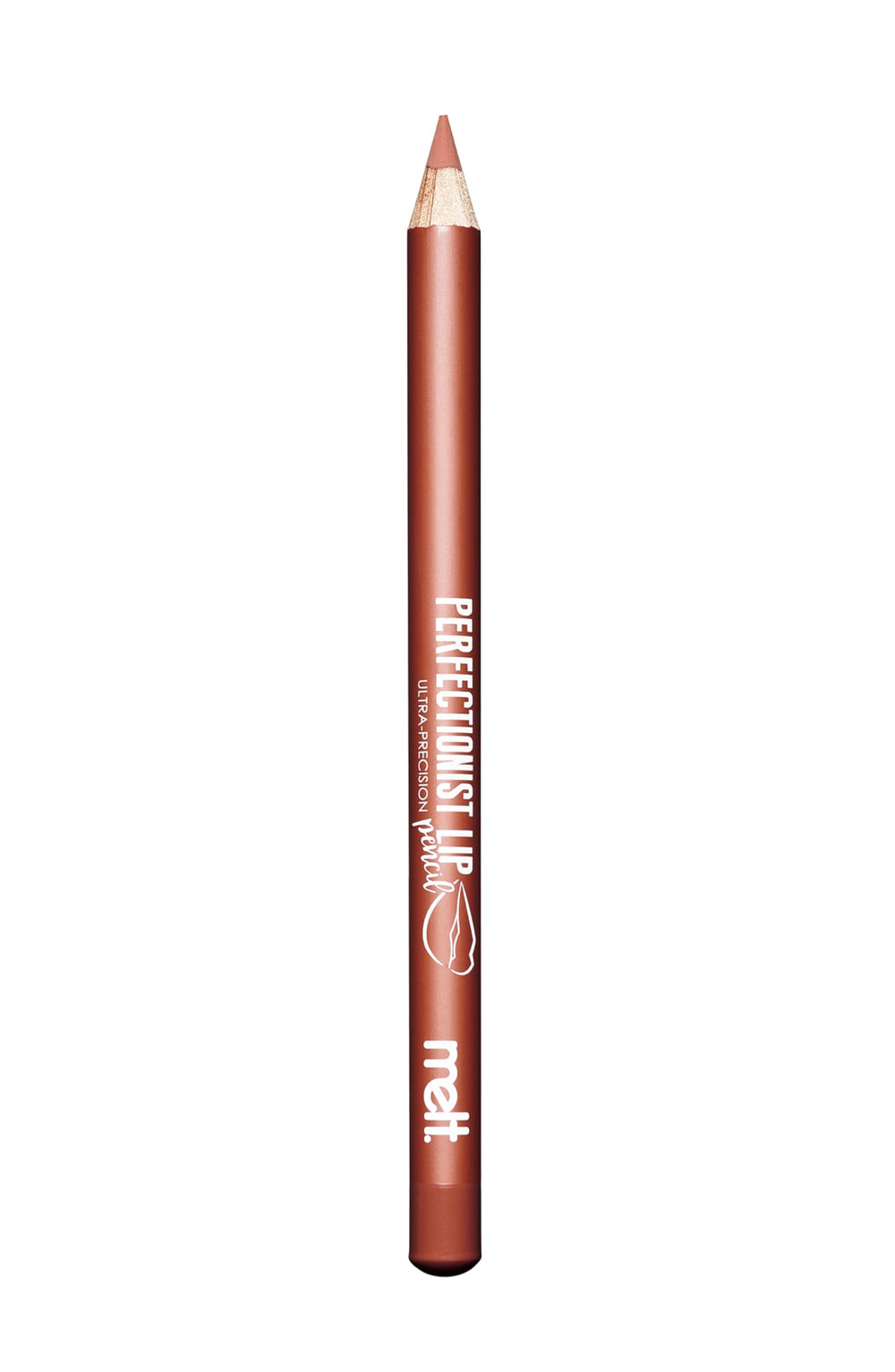 Melt Cinnamon Lip Pencil in burnt sienna application for defined lips and everyday color