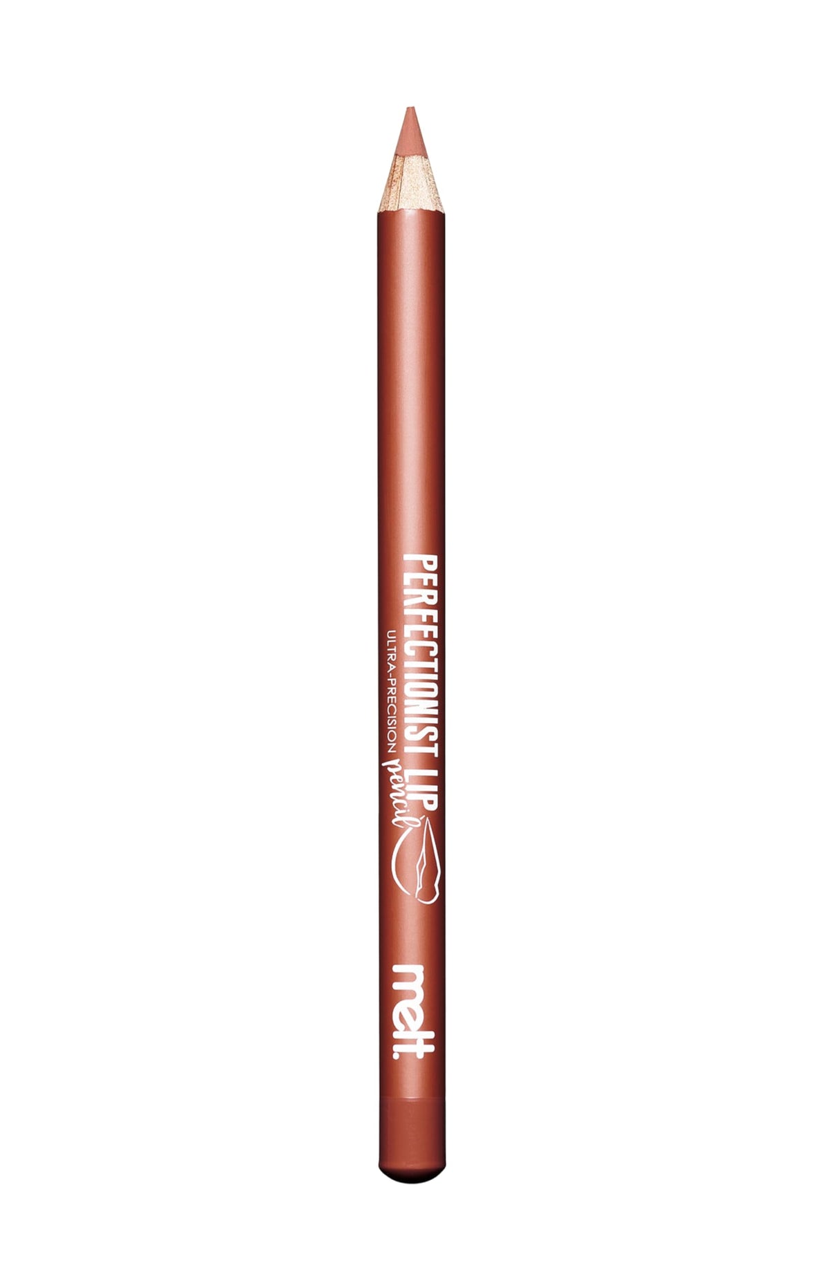 Melt Cinnamon Lip Pencil in burnt sienna application for defined lips and everyday color