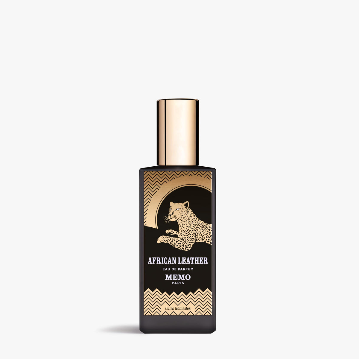 Memo Paris African Leather bottle pour highlights warm, spicy opening for a bold first impression.