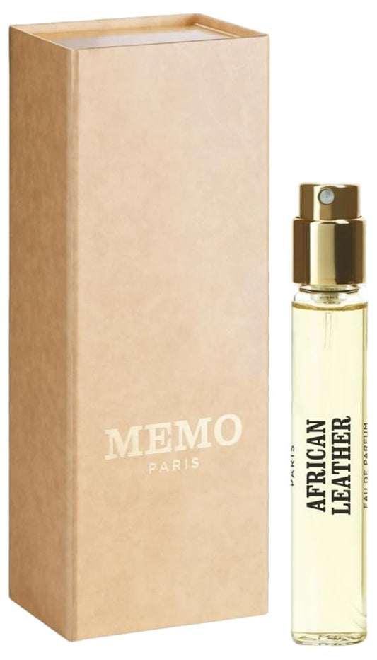 Memo Paris African Leather bottle pour delivers spicy warmth for evening wear.