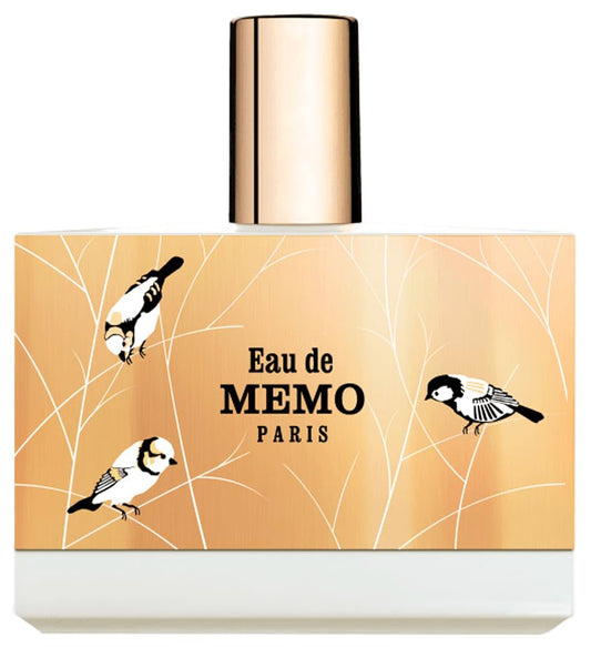 Memo Paris Eau de Memo bottle on a sleek surface, a luxury gift idea.