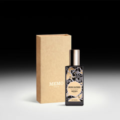 Memo Paris Irish Leather packaging display highlights luxury branding and gift-ready presentation.