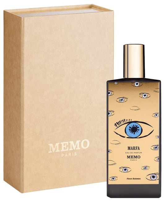 Memo Paris Marfa bottle angled view highlights premium design for display.