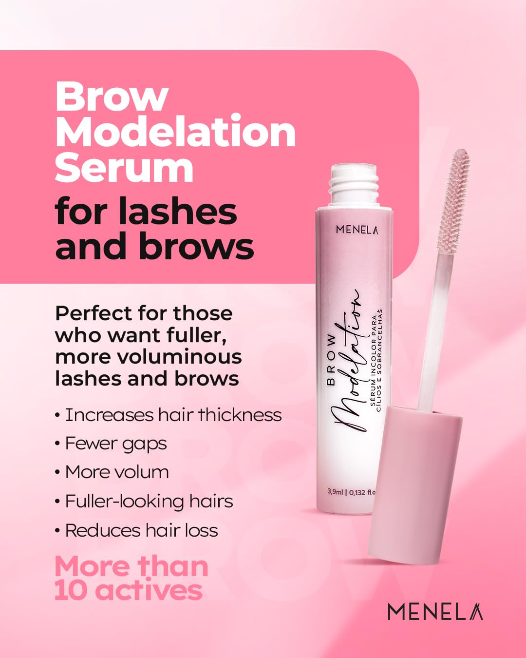  Menela daily routine with brows and lashes care in action.