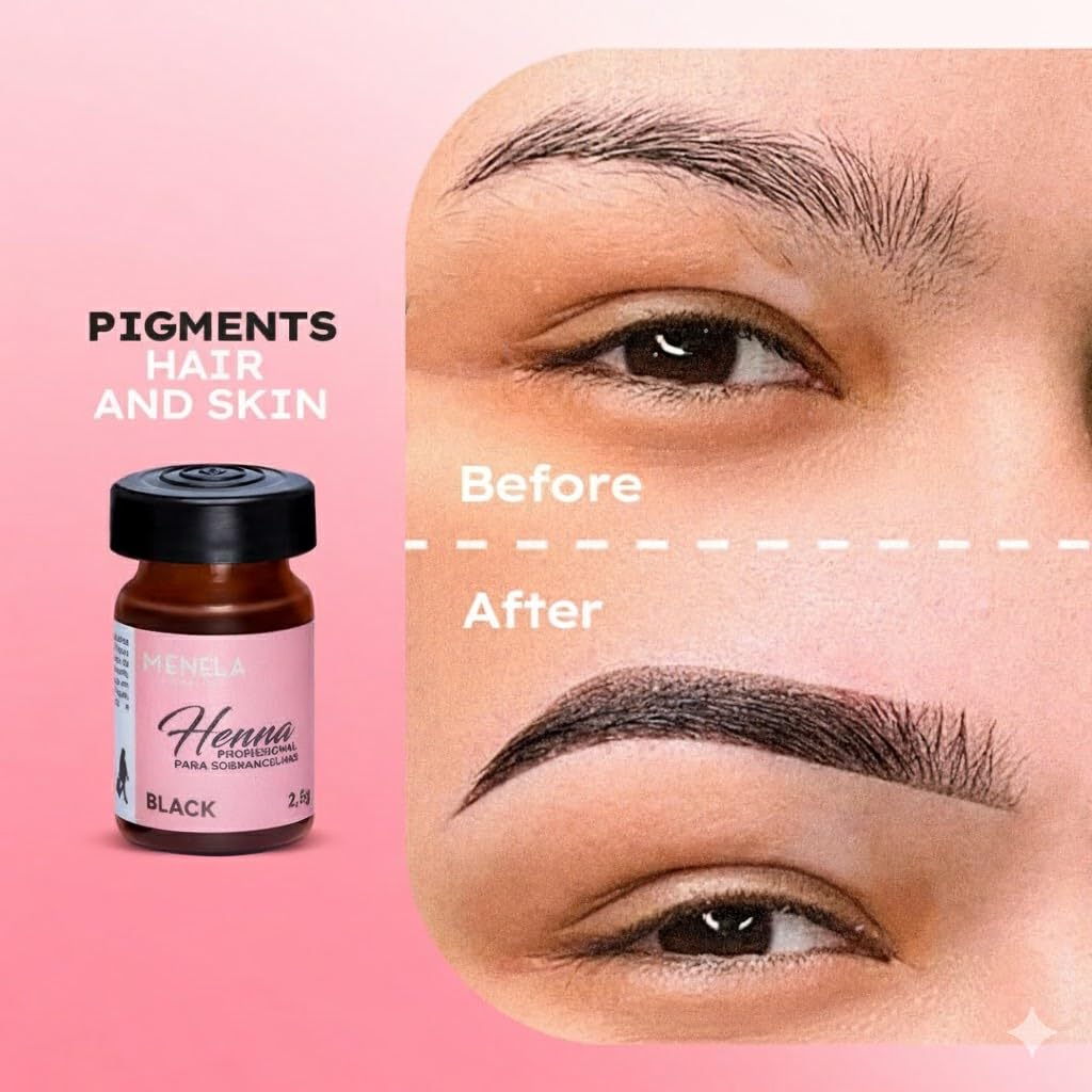 Menela Eyebrow Tint Kit fixer bottle with bamboo extract nourishes brows while setting color