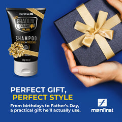 MENFIRST Gradual Gray Plus supports daily grooming routines on the go