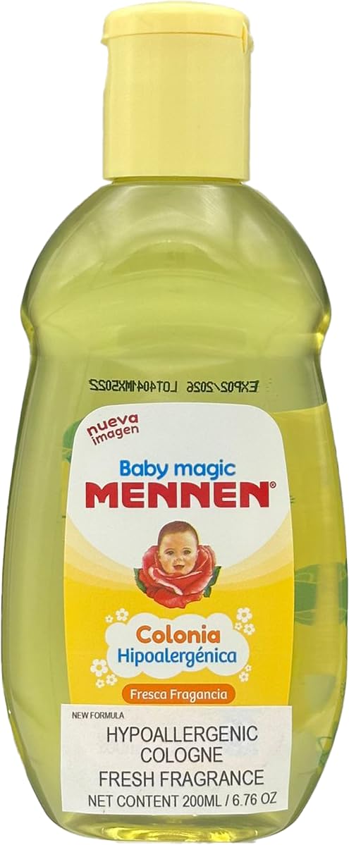 Mennen Baby Cologne fragrance application demonstrates a gentle mist on skin.