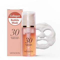 MENOKIN 30-Seconds Bubble Mask Lift bottle in action showing quick hydration and lift
