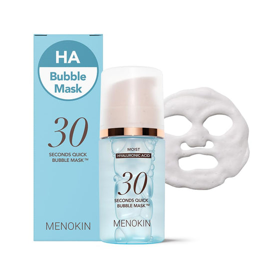 MENOKIN 30 Seconds Bubble Mask packaging for quick at-home hydration.