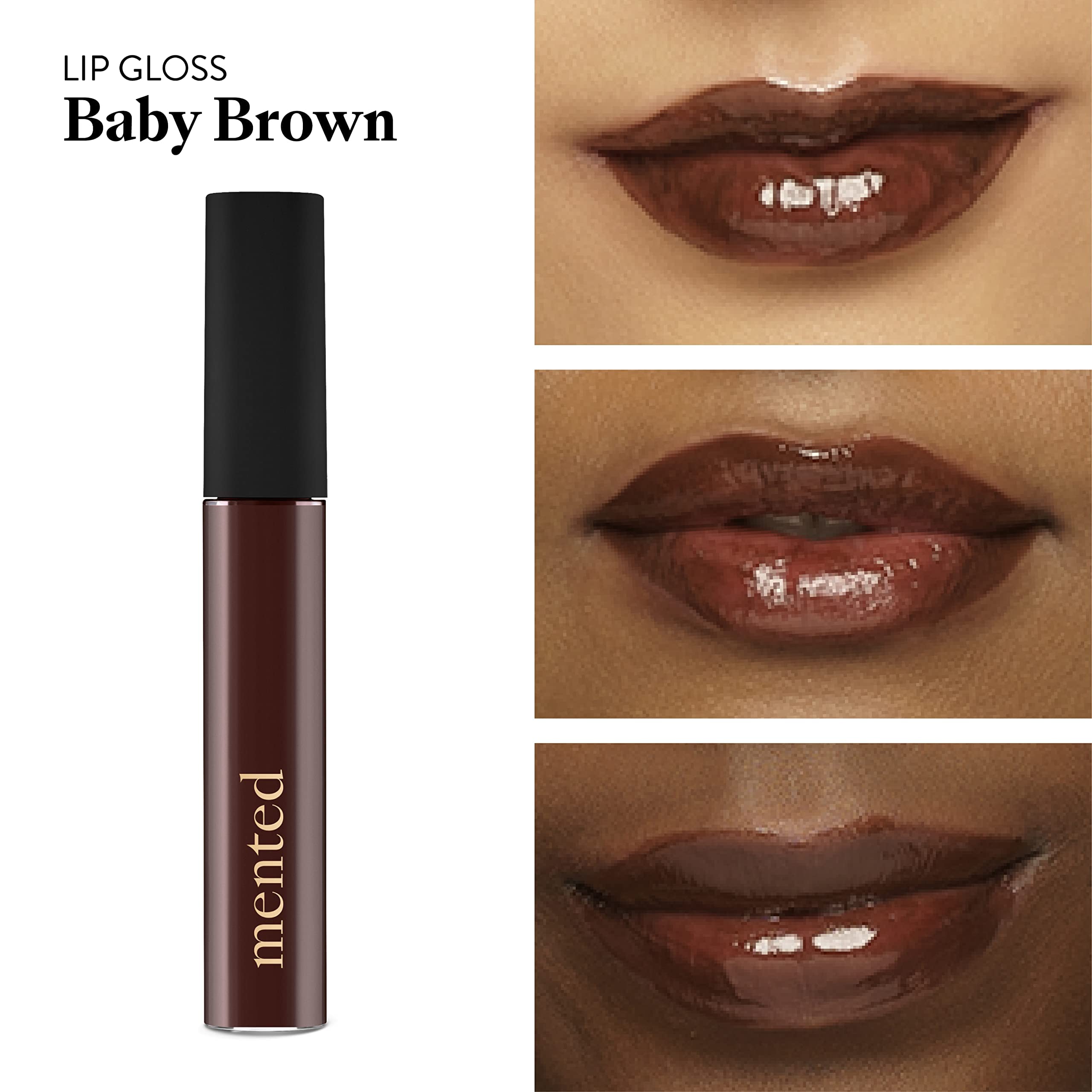 Mented Baby Brown lip gloss wand for precise application