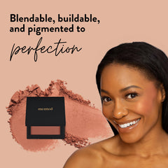Mented Italy-made blush palette highlighting vegan, clean beauty essentials