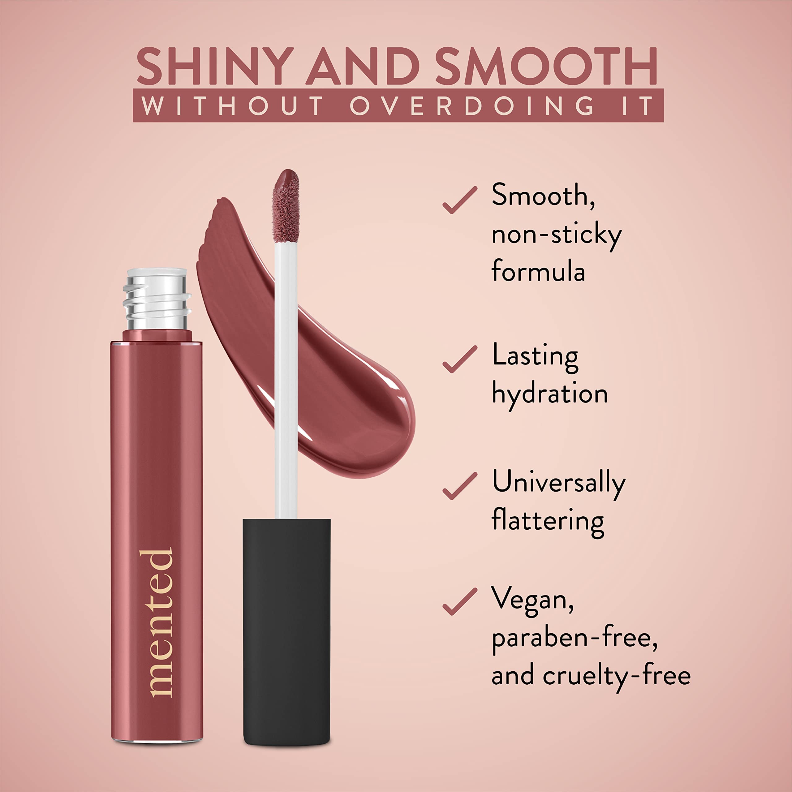 Mented Mauve Over ingredients vegan paraben-free label highlights safety and ethics.