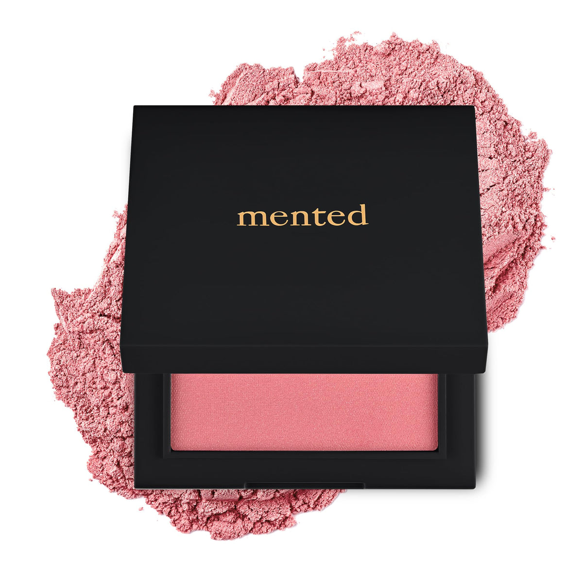 Mented Pinky Promise blush palette with gold shimmer for a radiant glow