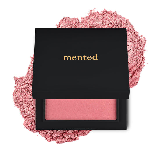 Mented Pinky Promise blush palette with gold shimmer for a radiant glow