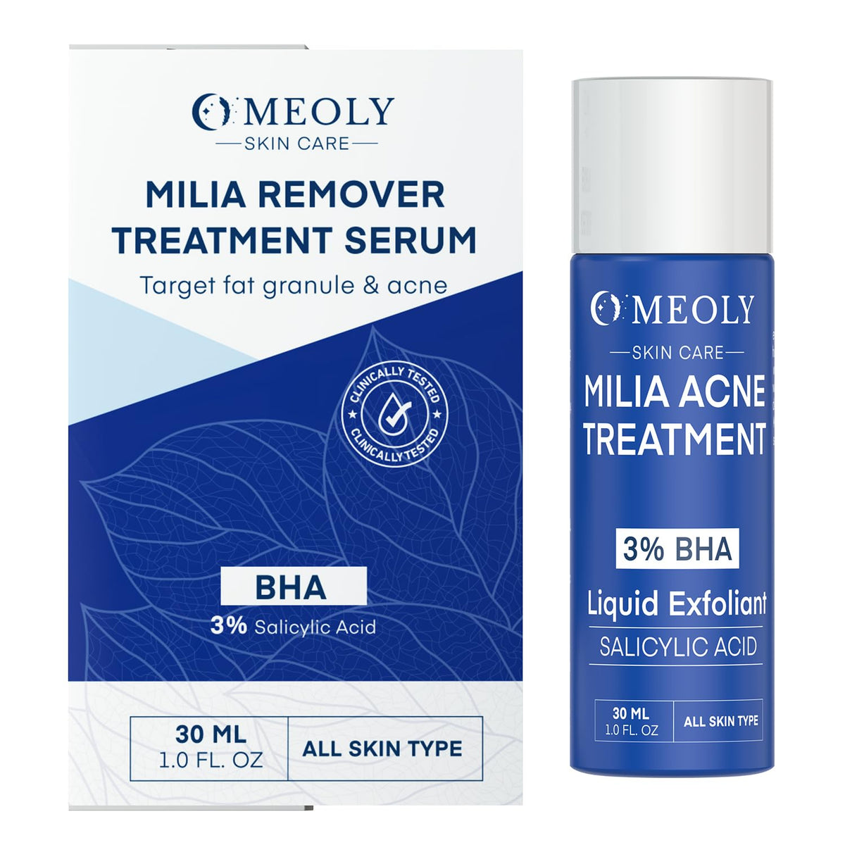 MEOLY Milia Remover eye-area application targets milia around the eyes.