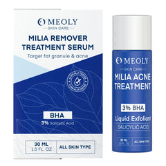 MEOLY Milia Remover eye-area application targets milia around the eyes.