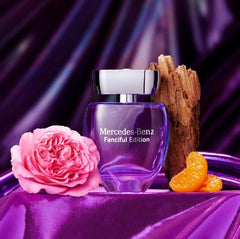 Mercedes Benz Fanciful perfume for daily wear suggests confident, elevated style.
