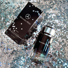 Mercedes-Benz Intense amber hue hints at warm, lasting aroma.