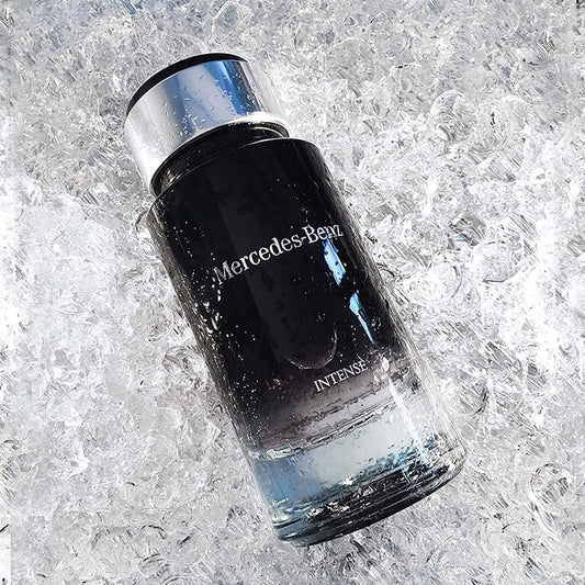 Mercedes-Benz Intense packaging exudes premium allure, ideal for gifting.