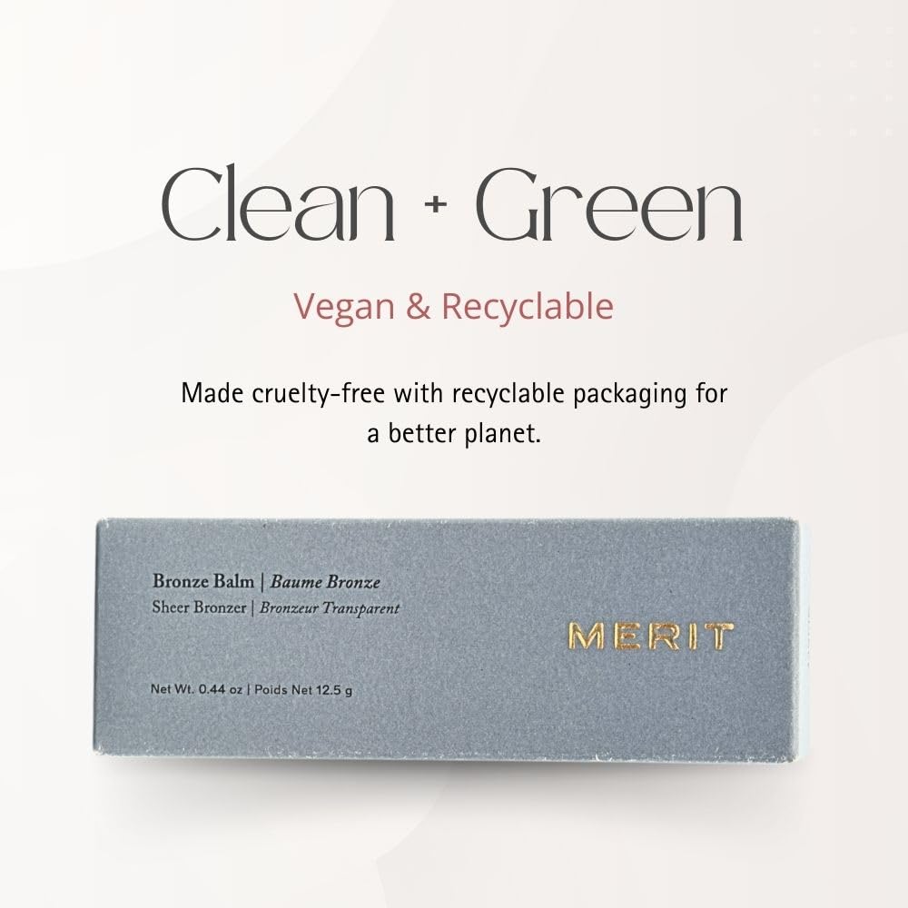 Cruelty-free Merit packaging for Bronze Balm eco-friendly materials