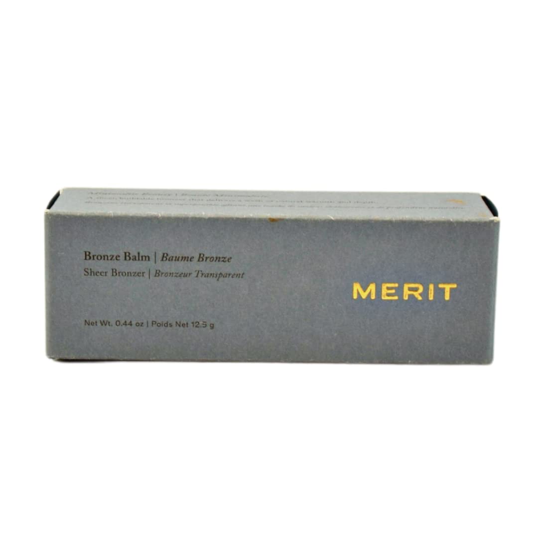 MERIT Bronze Balm Quince application on face blends seamlessly for subtle contour.