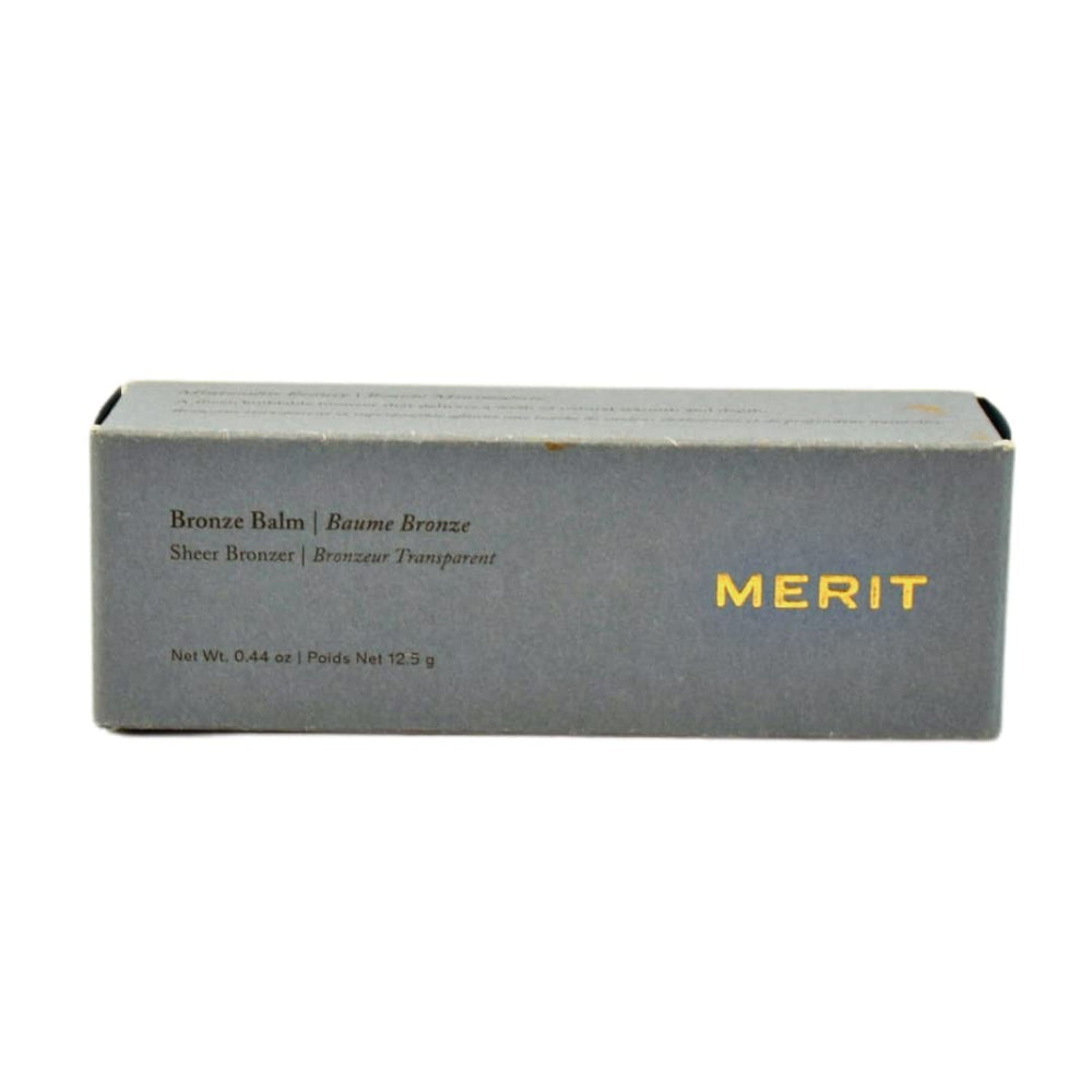 MERIT Bronze Balm Quince application on face blends seamlessly for subtle contour.