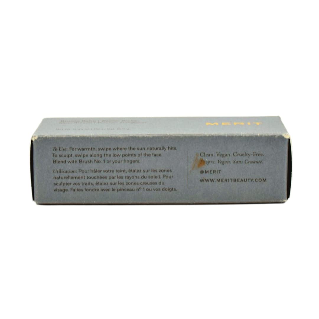 MERIT Bronze Balm Quince texture close-up highlights sheer, skin-like finish.