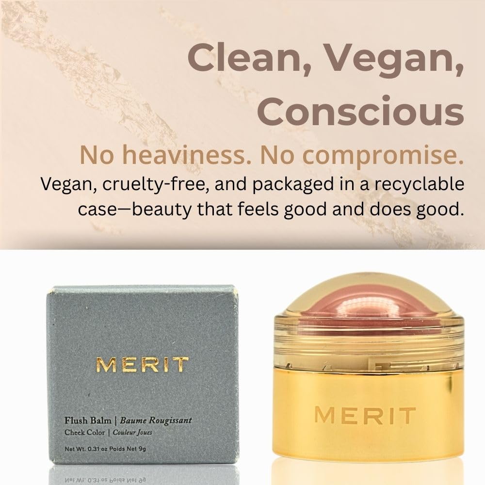 Merit vegan cruelty-free formula suits travel kits and quick touch-ups.