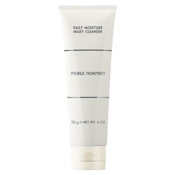 Merle Norman Daily Moisture Milky Cleanser bottle delivers hydrating cleansing for dry skin