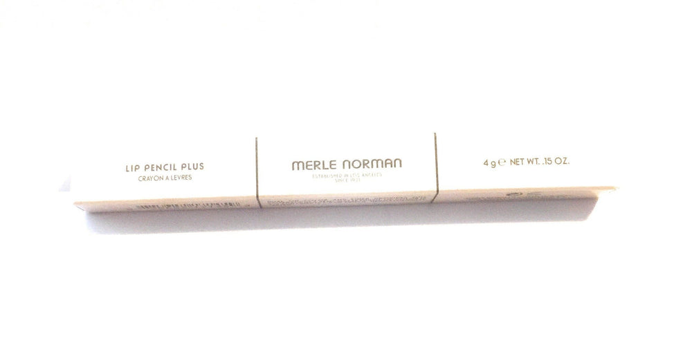 Merle Norman Lip Pencil Plus Cocoa Buff on lips demonstrates long wear and precision.