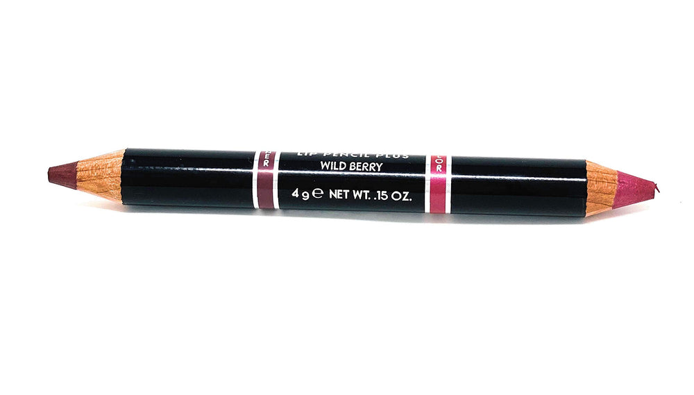 Merle Norman Lip Pencil Plus Wild Berry swatch demonstrates color and liplining for defined, long-wearing look.