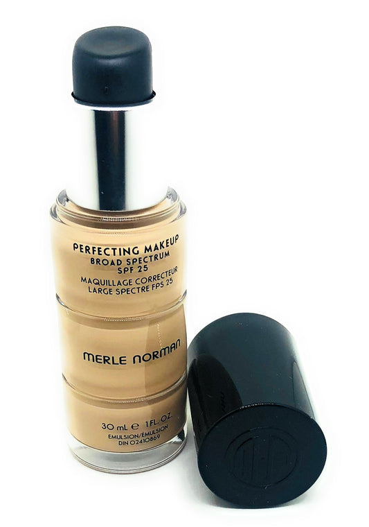Merle Norman Perfecting Foundation bottle in Alabaster Beige delivers a flawless, airbrushed look.