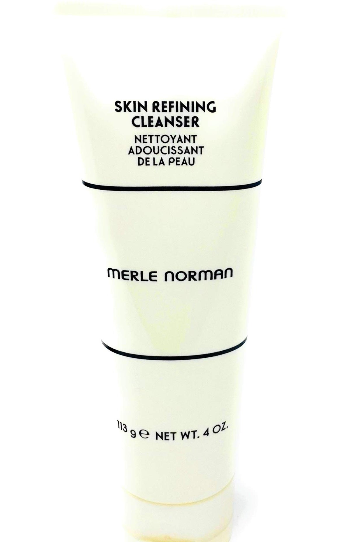 Merle Norman Skin Refining Cleanser bottle suitable for all skin types, gentle cleansing.