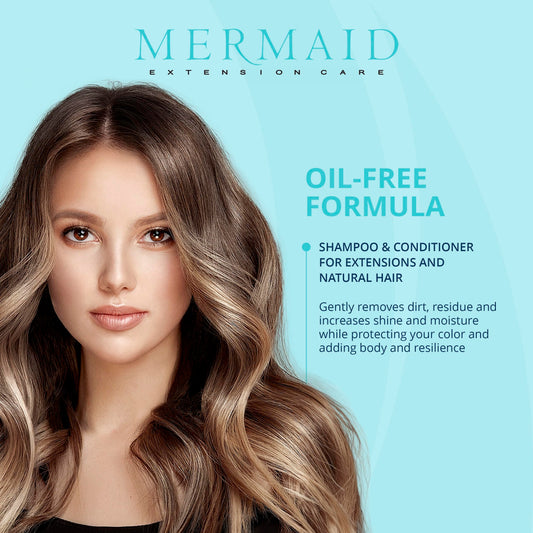 Mermaid Extension Care conditioner bottle highlighting conditioning and moisture.