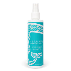 Mermaid Extension Care Extension Remover bottle demonstrates fast-acting release for safe extension removal.