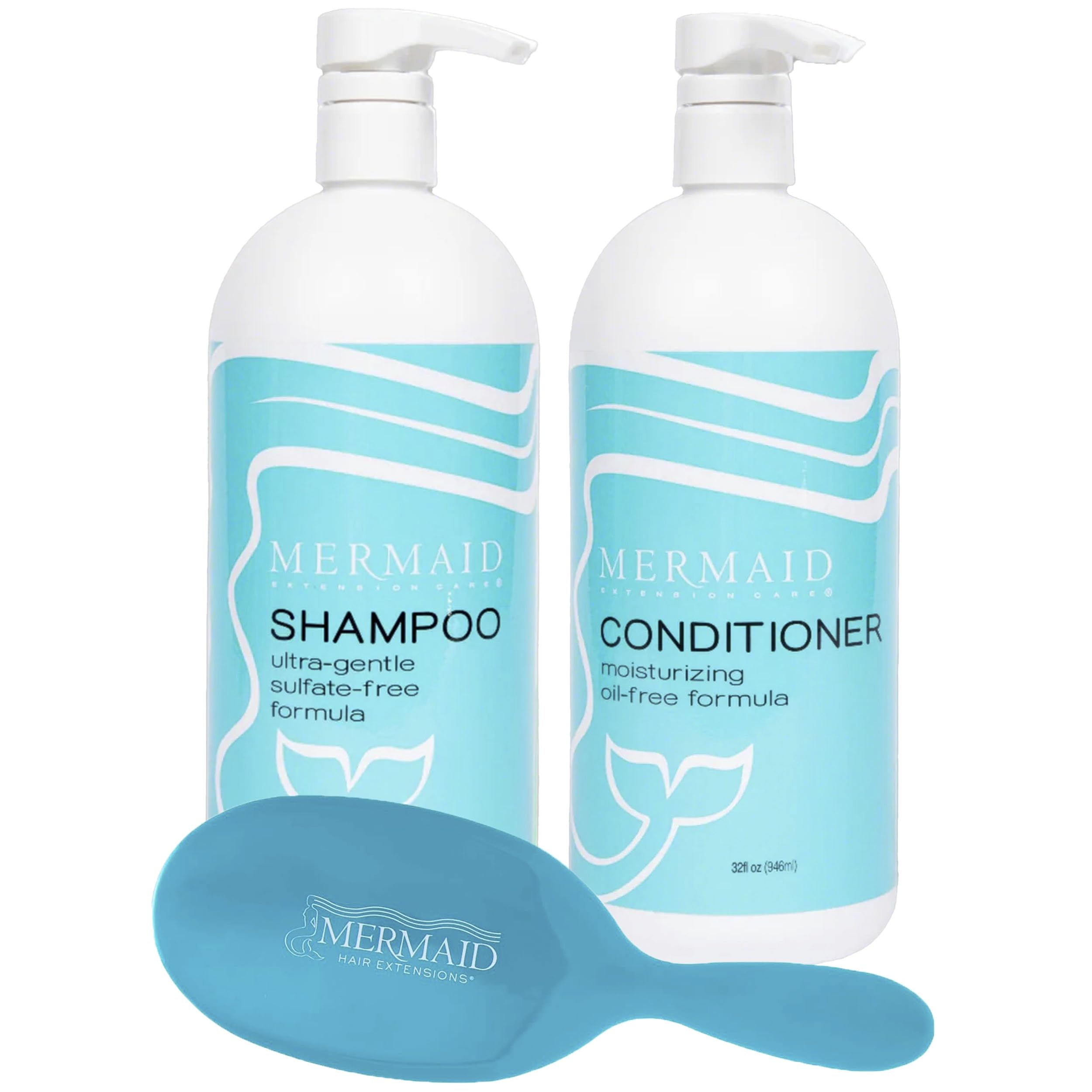Mermaid Extension Care shampoo bottle for gentle daily cleansing of extensions.