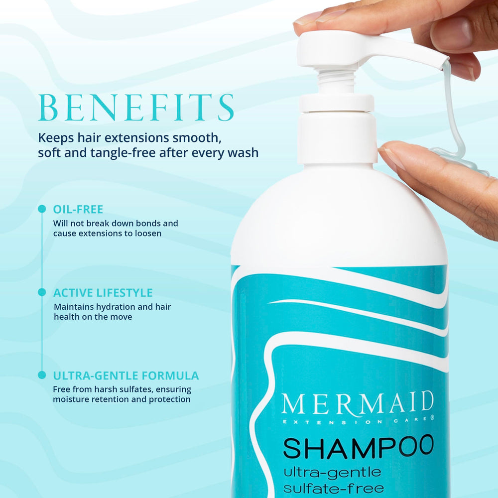 Mermaid Extension Care Shampoo foam close-up with rich lather for cleansing