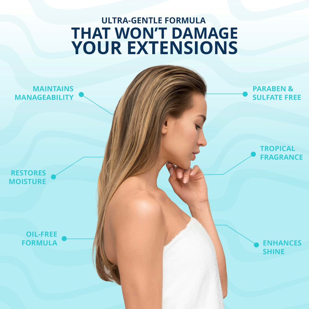 Mermaid Extension Care Shampoo sulfate-free close-up highlighting formula